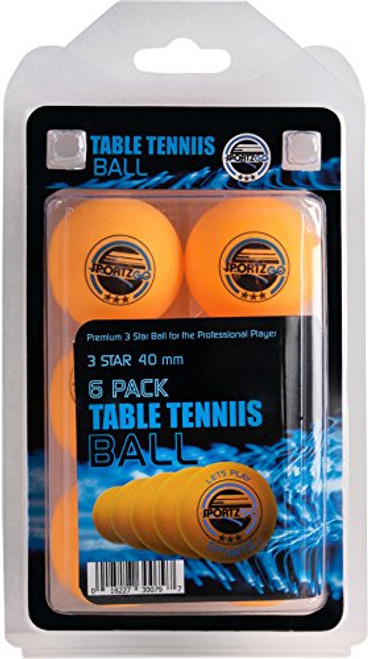 Table Tennis Ping Pong Balls - 3 Star Advanced Training Regulation Size Balls Tables Pingpong Beer Pong Ball 40mm Great for Ping Pong Tournament or Amateur Games 6 Pack Set Orange