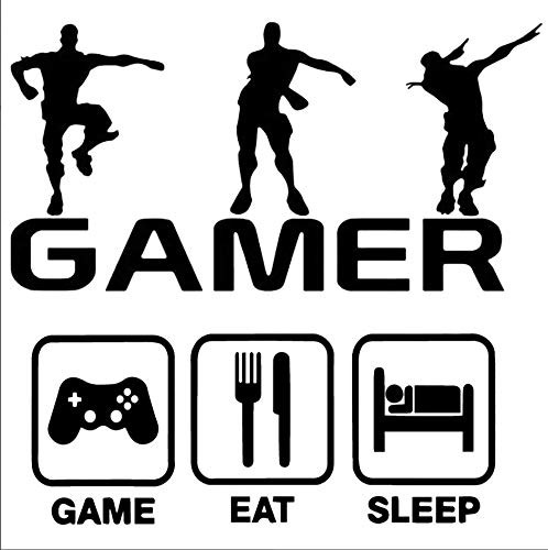 LZYMSZ Gamer Game Eat Sleep Wall Decal, Removable Game Poster Wall Decoration, Vinyl DIY Sticker Mural Sets for Teen Kids Boys Bedroom Playroom Home Decoration Wallpaper