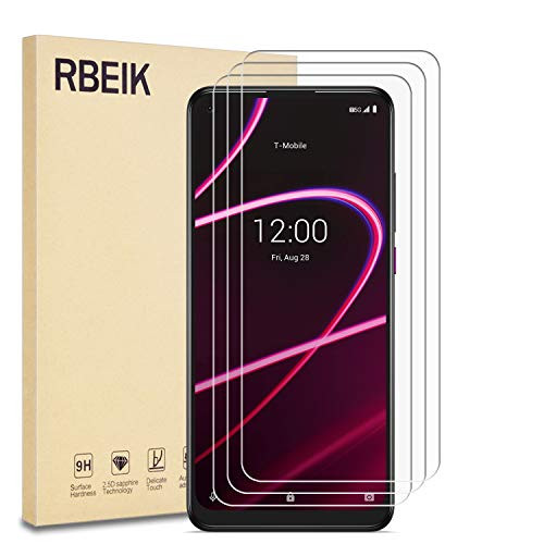 3 Pack T-Mobile Revvl 5G Screen Protector Glass, RBEIK Anti-Fingerprints Scratch Resistance Bubble Free 9H Hardness Tempered Glass for T-Mobile Revvl 5G 6.53'' Screen Phone