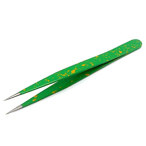 DDP Tweezers for Ingrown Hair - Stainless Steel Precision Sharp Tweezers for Splinters, Ticks and Glass Removal - Best for Eyebrow Hair, Facial Hair Removal - Steel Pointy Green and Yellow DDP Tweezers for Ingrown Hair - Stainless Steel Precision Sharp Tweezers for Splinters, Ticks and Glass Removal - Best for Eyebrow Hair, Facial Hair Removal - Steel Pointy Green and Yellow
