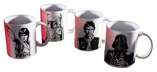 Star Wars SWRR-4421 Luke Skywalker, Boba Fett, Han Solo & Darth Vader Coffee Mugs 11 oz. by Zak Designs