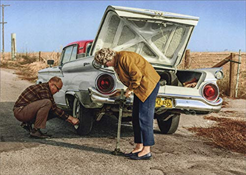 Avanti Press Couple Changing Car Tire America Collection Funny/Humorous Wedding Anniversary Congratulations Card Avanti Press Couple Changing Car Tire America Collection Funny/Humorous Wedding Anniversary Congratulations Card