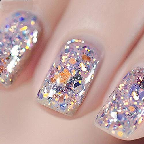 MEMEDA Gel Nail Polish, Mermaid Glitter Shiny Gel Polish, 0.27 Fl Oz