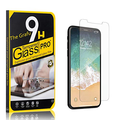 The Grafu Screen Protector for iPhone Xs/iPhone X, Bubble Free, 9H Scratch Resistant Tempered Glass Screen Protector Film Compatible with iPhone Xs/iPhone X, 1 Pack