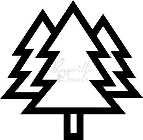 Pine Trees Outdoors Vinyl Decal Sticker for Home Office Decor Vehicle Window Sign Size- 8 inch / 20 cm Wide Color- Gloss White