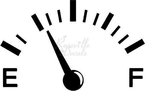 Gas Gauge Meter Vinyl Decal Sticker for Home Office Decor Vehicle Window Sign Size- 8 inch / 20 cm Wide Color- Gloss White