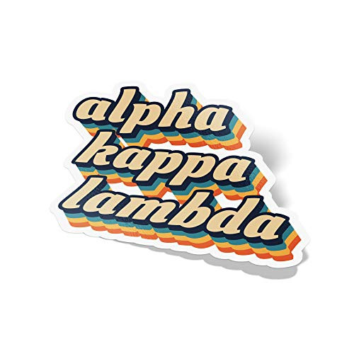Desert Cactus Alpha Kappa Lambda 70's Letter Sticker Decal Greek Tall for Window Laptop Computer Car AKL