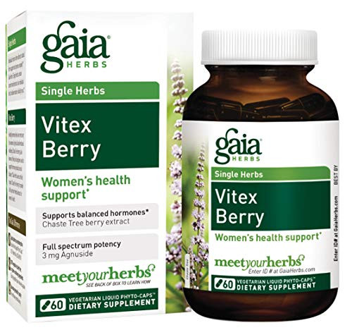 Gaia Herbs Vitex Berry, Vegan Liquid Capsules, 60 Count - Hormone Balance for Women, Organic Vitex Chasteberry Extract (1000 mg)
