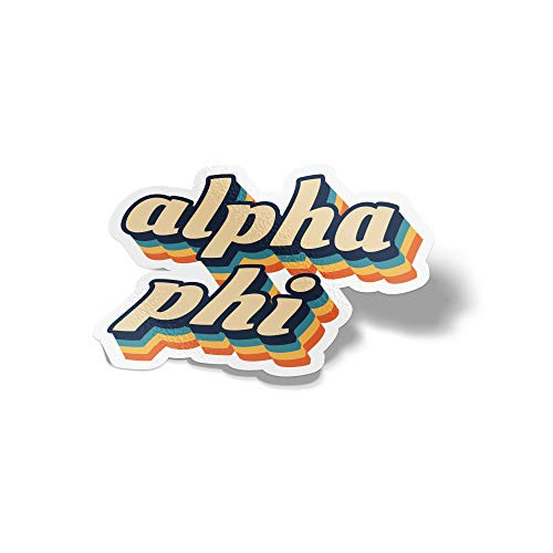 Alpha Phi 70's Letter Sticker Decal Greek Tall for Window Laptop Computer Car A Phi