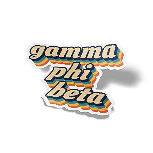 Gamma Phi Beta 70's Letter Sticker Decal Greek Tall for Window Laptop Computer Car