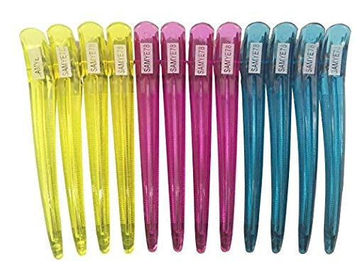 B.A.S.T. 12pcs Transparent Sectioning Plastic  and  Metal Duckbill Clips Hairdressing Salon Hair Grip DIY Hair-Styling Accessories Hair Clips, Non-slip Hair Barrettes for Women, Girls and Hairdresser