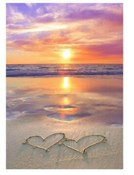 DIY 5D Diamond Painting Beach by Number Kits, Diamond Painting Cross Stitch Full Drill Crystal Rhinestone Embroidery Pictures Arts Craft for Home Wall Decor15.8x11.8 Inch/40x30CM