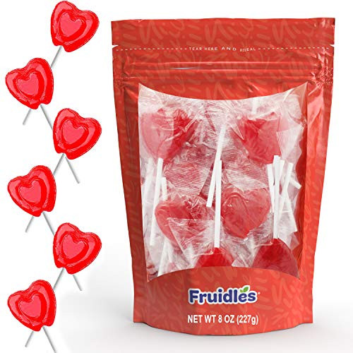 Valentines Day Lollipops Red Heart Shaped Strawberry Flavored, Kosher Parve, Individually Wrapped, Approximately 12 Lollipops Half-Pound Valentines Day Lollipops Red Heart Shaped Strawberry Flavored, Kosher Parve, Individually Wrapped, Approximately 12 Lollipops Half-Pound