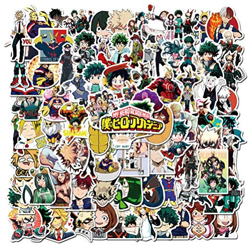 ViiYii My Hero Academia Stickers, Anime Stickers, 100 Pcs Vinyl Stickers for Hydro Flask Water Bottle, Laptop Computer Skateboard MacBook Stickers Pack, Cute Waterproof Decal Stickers