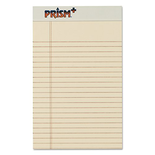 TOPS Prism Plus 100% Recycled Legal Pad, 5 x 8 Inches, Perforated, Ivory, Narrow Rule, 50 Sheets per Pad, 12 Pads per Pack (63030)