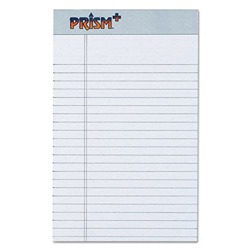 TOPS Prism Plus 100% Recycled Legal Pad, 5 x 8 Inches, Perforated, Gray, Narrow Rule, 50 Sheets per Pad, 12 Pads per Pack (63060)