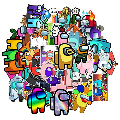 100 PCS Among US Stickers Laptop Stickers Waterproof Vinyl Vsco Cool Stickers for Skateboard Car Water Bottle, Graffiti Stickers Decal Patches for Kids Teens Adults AmongUS B