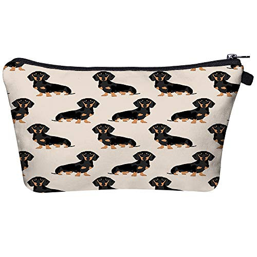 Dachshund Weiner Dog Cosmetic Bag Makeup Bags,Small Makeup Pouch Travel Toiletry Organizer With Zipper For Purses Women Girls
