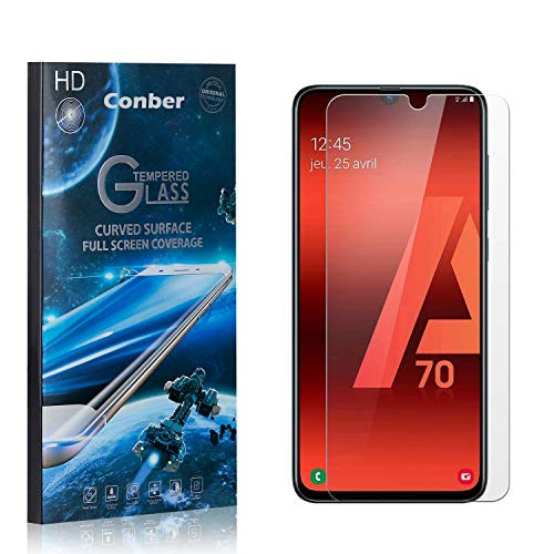 Conber 1 Pack Screen Protector for Samsung Galaxy A70, Scratch-ResistantAnti-ShatterCase Friendly Premium Tempered Glass Screen Protector for Samsung Galaxy A70