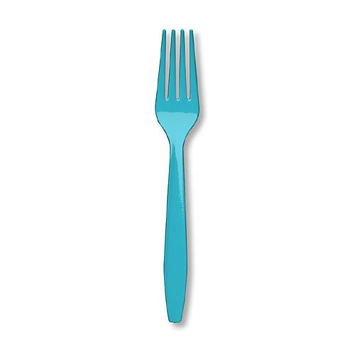 Heavy Weight Caribbean Blue Plastic Forks, 50ct