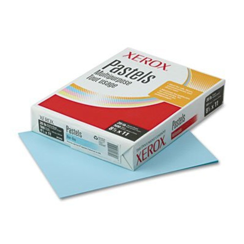 Xerox Multipurpose Colored Paper, 8 1/2" x 11", 20 Lb, Blue, Ream Of 500 Sheets