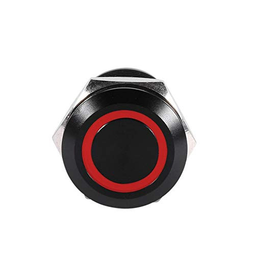 12mm Momentary Push Button Switch 12v LED Light Car Switch Metal Momentary Push Switch On Off LatchingRed LED Light