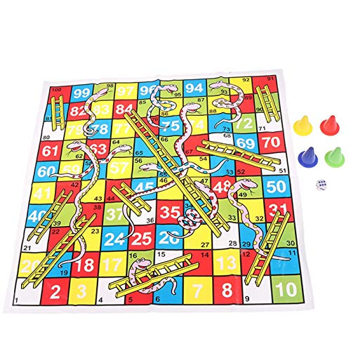 HappyHaiou Snake Ladder Educational Kids Children Toys Interesting Board Game Set Portable Flying Chess Board Family Party Game Gifts Color  Multi-Colored