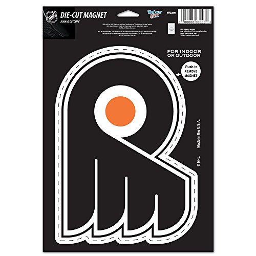 WinCraft NHL Philadelphia Flyers 85635010 Die Cut Logo Magnet, Small, Black