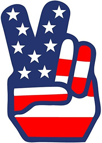 Vinyl Sticker Decal Peace Sign American Flag Vinyl Car Truck Window, 3 in. x 4 in.