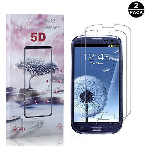 Screen Protector for Galaxy S3, Bear Village Premium Tempered Glass Screen Protector, 9H Scratch Resistant Screen Protector Film for Samsung Galaxy S3, 2 Pack