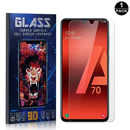 Bear Village Screen Protector for Galaxy A70, Scratch Resistant 9H Hardness, Ultra Thin Tempered Glass Screen Protector Film for Samsung Galaxy A70, 1 Pack