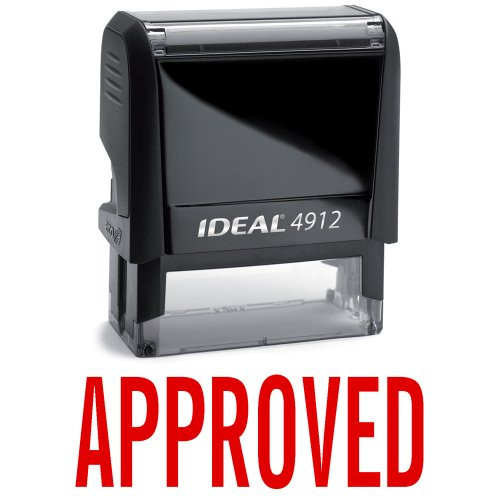 APPROVED Red Office Stock Self-Inking Rubber Stamp