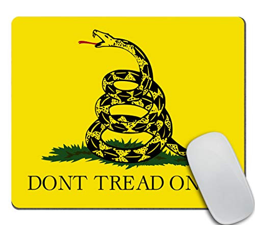 Amcove Gaming Mouse Pad Custom, Don't Tread On Me Flag Yellow Rectangle Non-Slip Rubber Mousepad Gaming Mouse Pad