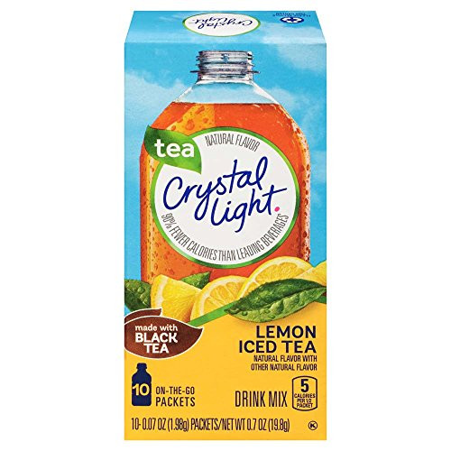 Crystal Light Drink Mix, Lemon Iced Tea, On The Go Packets, 10 Count (Pack of 6 Boxes)