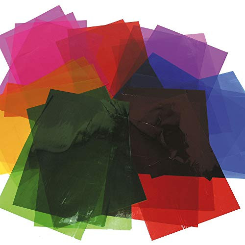 Baker Ross EK5452 A4 Cellophane Sheets Value Pack, Assorted Colours Creative Art and Craft Supplies for Kids' Projects Stained Glass Decorations and Collage Pack of 36 Baker Ross EK5452 A4 Cellophane Sheets Value Pack, Assorted Colours Creative Art and Craft Supplies for Kids' Projects Stained Glass Decorations and Collage Pack of 36