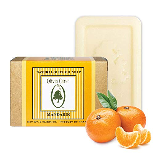 Olivia Care Premium Bath  and  Body Bar Soap  Organic, Vegan  and  Natural  Olive Oil  Repairs, Hydrates, Moisturizes  and  Deep Cleans  Repair Dry Skin  Sustainable Palm Oil  Made in USA  8 OZ - MANDARIN