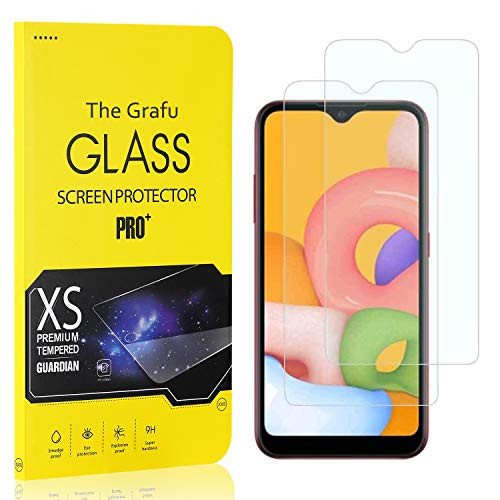 The Grafu Screen Protector Compatible with Galaxy A01, Tempered Glass, Scratch Resistant HD Screen Protector Film for Samsung Galaxy A01, Easy Installation, 2 Pack