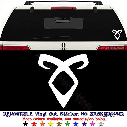 GottaLoveStickerz Shadowhunters Angelic Power Rune Removable Vinyl Decal Sticker for Laptop Tablet Helmet Windows Wall Decor Car Truck Motorcycle - Size 7 Inch / 18 cm Tall - Color Matte White