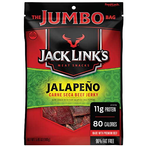 Jack Links Beef Jerky Jalapeno Carne Seca Flavorful Meat Snack, Jalapeño, 5.85 Oz