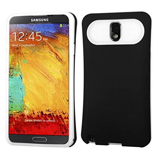 MyBat Samsung N900A (Galaxy Note 3) Rubberized Card Wallet Back Protector Cover - Retail Packaging - Black/White