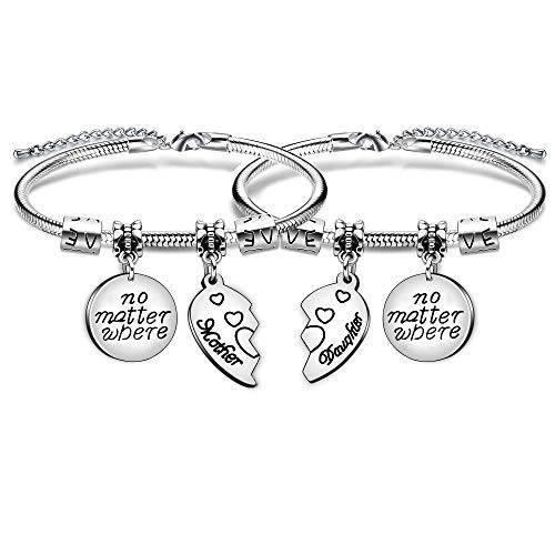 2pcs Mother Daughter Bracelets Gifts Set Split Broken Heart Pendant - No Matter Where The Love Between Mother and Daughter is Forever 2pcs Mother Daughter Bracelets Gifts Set Split Broken Heart Pendant - No Matter Where The Love Between Mother and Daughter is Forever