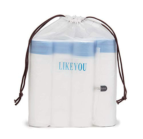 LIKEYOU Drawstring Trash Bags Strong Medium Trash Can Liners for Kitchen/Office, Unscented White Garbage Bags