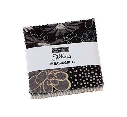 Stiletto Mini Charm Pack by BasicGrey; 42-2.5 Inch Precut Fabric Quilt Squares
