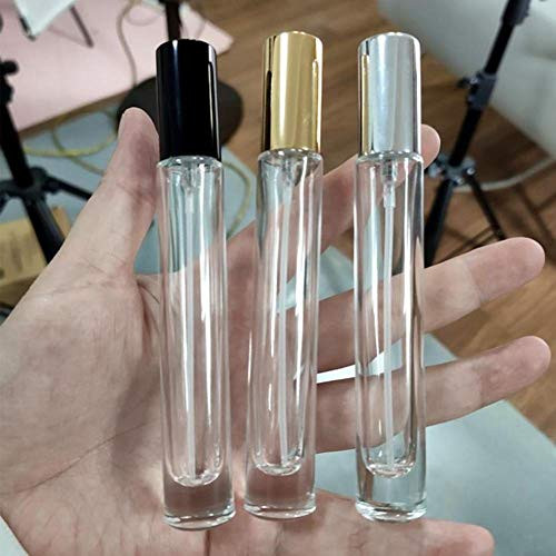 NUOMI 3 Pack 10 ML Travel Perfume Bottle Portable Atomizer Empty Refillable Glass Container with Fine Mist Sprayer for Alcohol, Perfume, Essential Oils, Clear