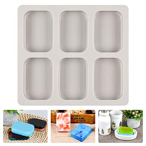 Silicone Soap Mold - 6 Holes Soap Making Mold for Soap Molds, Pack of 1 Soap Making Supplies,Handmade Soap Molds