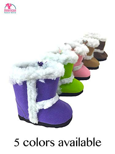 American Fashion World Furry Boots Made for 18-inch Dolls Such as American Girl Dolls