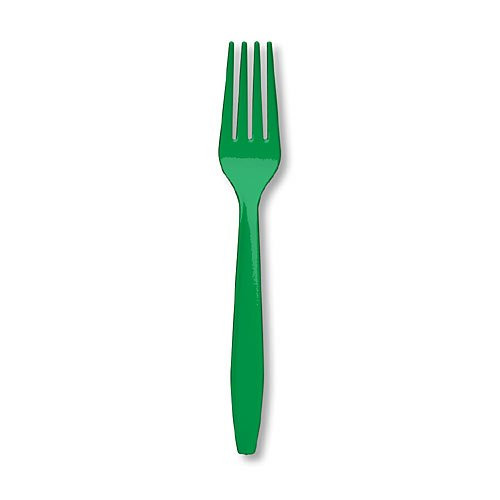 Heavy Weight Festive Green Plastic Forks, 50ct