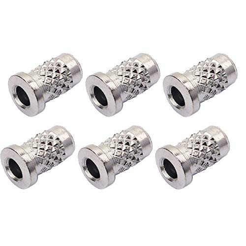 Milisten 6PCS Guitar String Mounting Ferrules Through Body Mounts String Caps For Electric Guitar Parts Replacement Silver