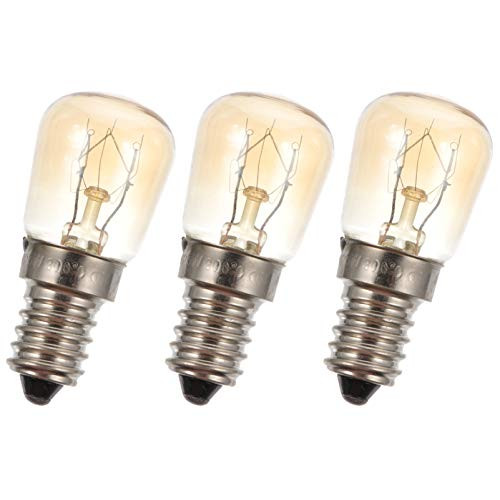 OSALADI 3pcs 25W E14 High Temperature 300 Degree Resistance Microwave Oven Bulbs Ceramic Glass Appliance Replacement Bulbs for Oven Refrigerator Microwave Stove