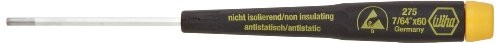 Wiha 27543 Hex Driver with Precision ESD Safe Dissipative Handle, Inch, 7/64 x 60mm